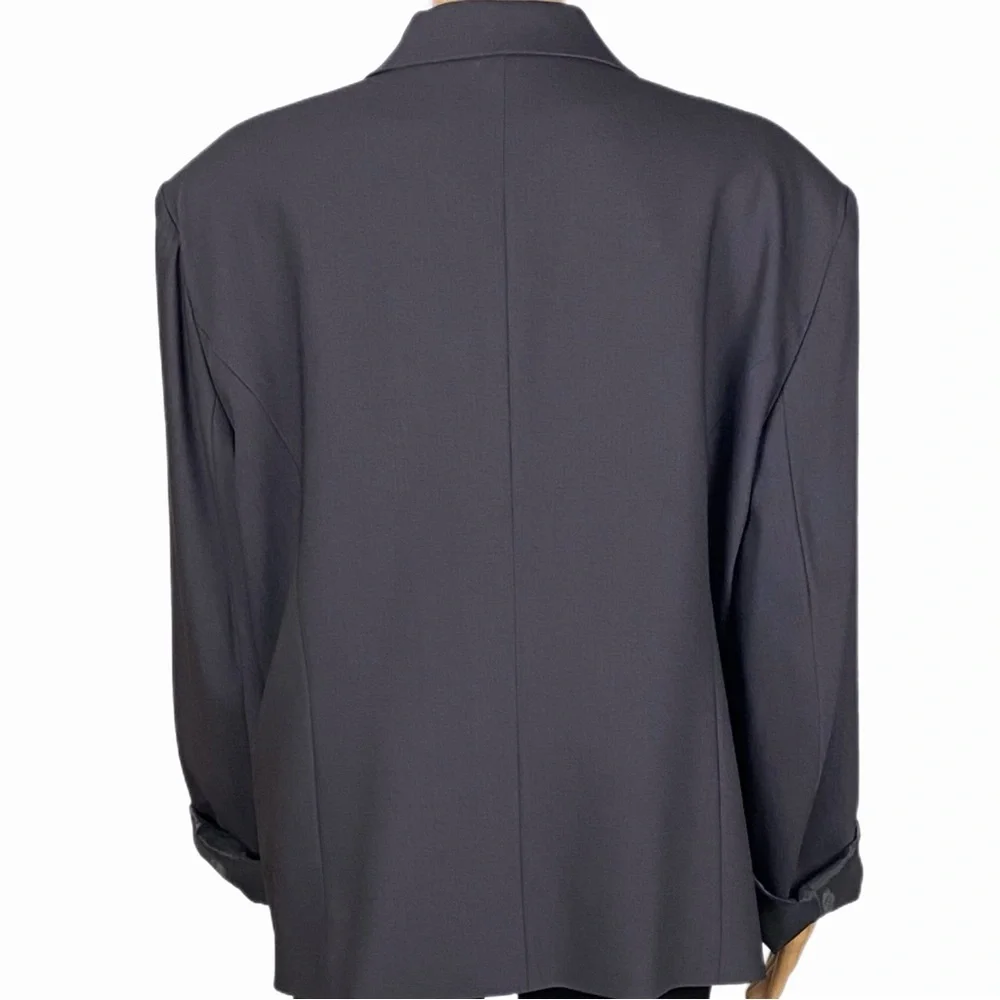 TALBOTS WOMAN dark grey wool 3-button blazer with front welt pockets Size 20W - Picture 8 of 13